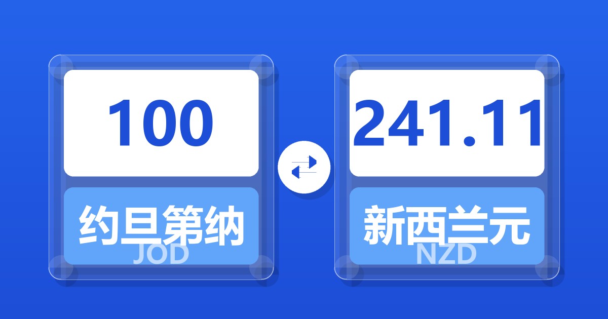 100约旦第纳尔兑新西兰元