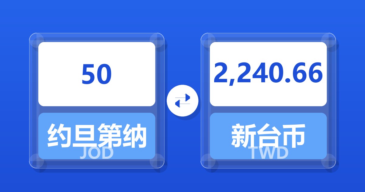 50约旦第纳尔兑新台币