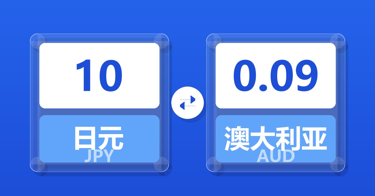 10日元兑澳大利亚元