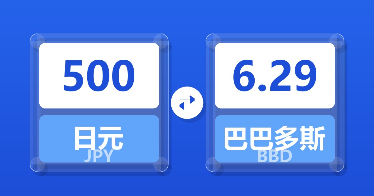 500日元兑巴巴多斯元