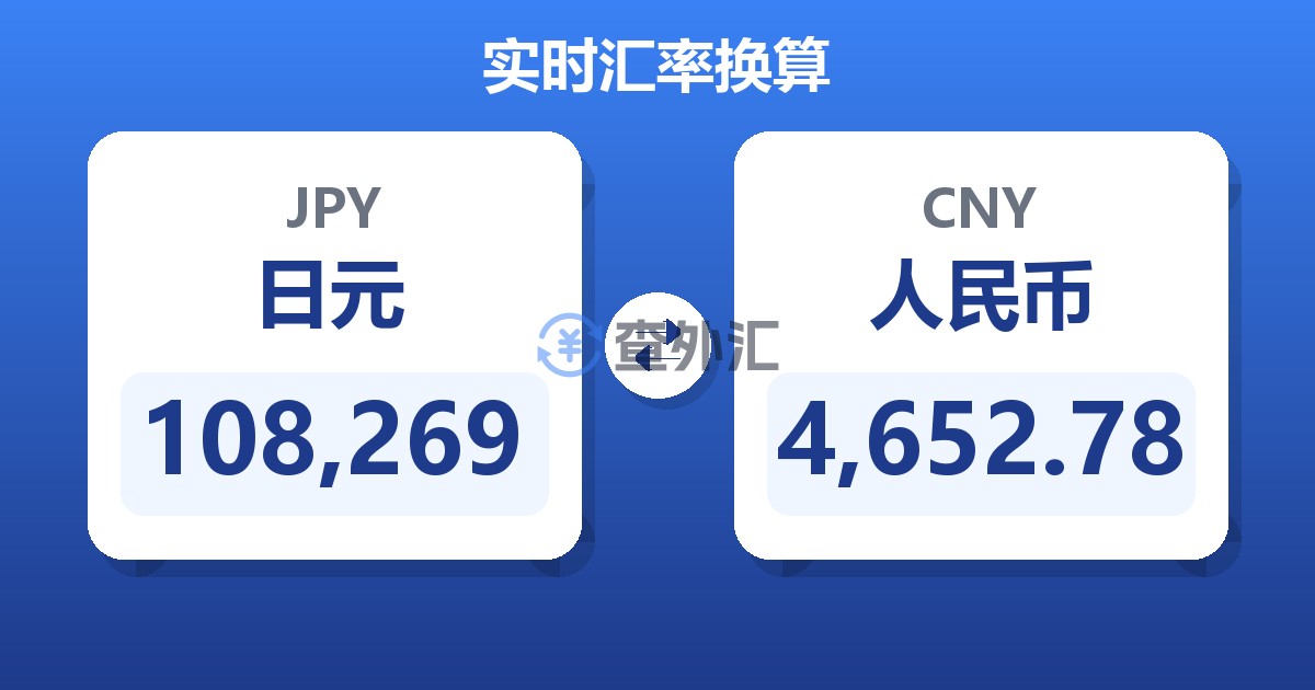108,269日元兑人民币