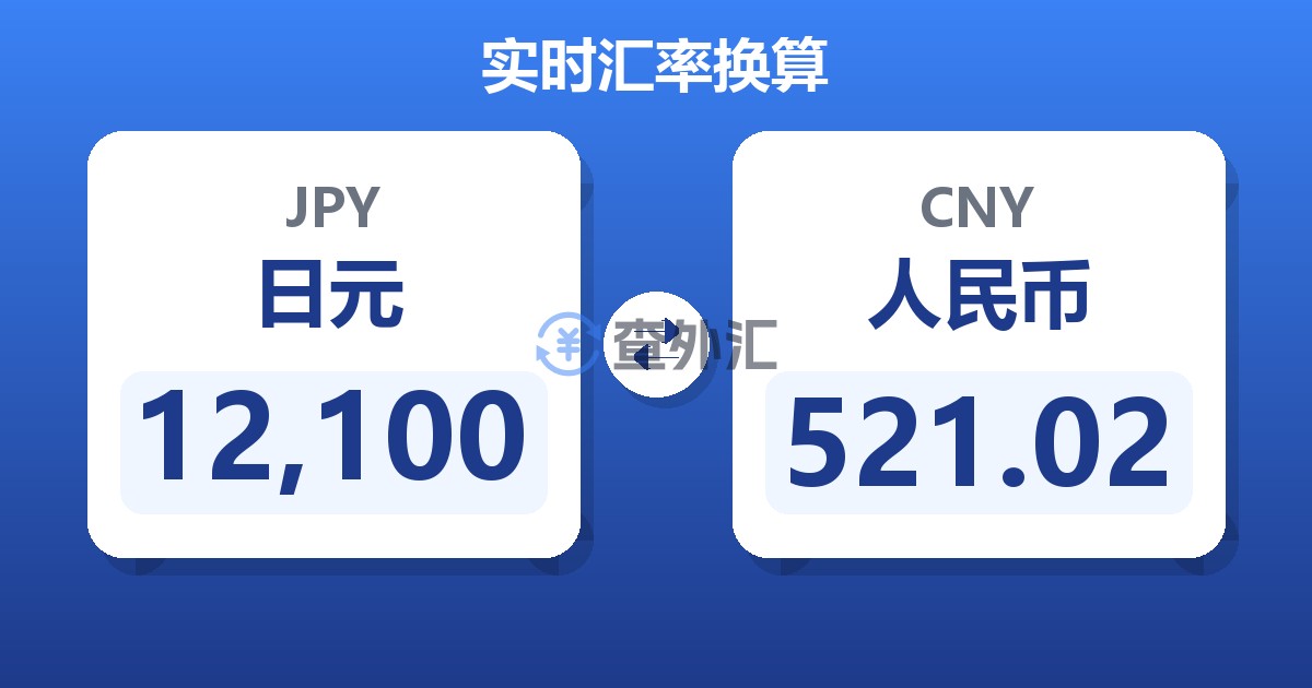 12,100日元兑人民币