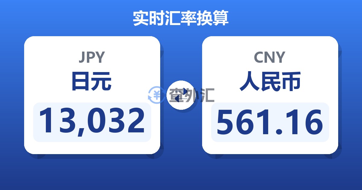 13,032日元兑人民币