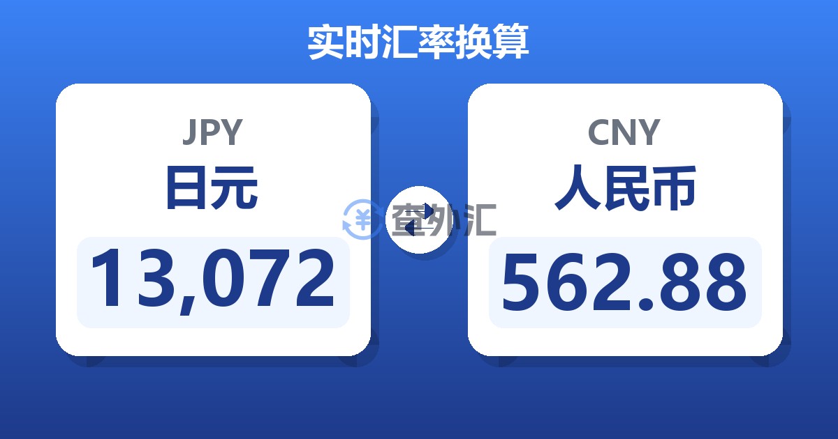 13,072日元兑人民币