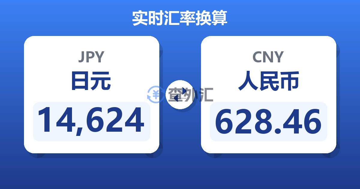 14,624日元兑人民币