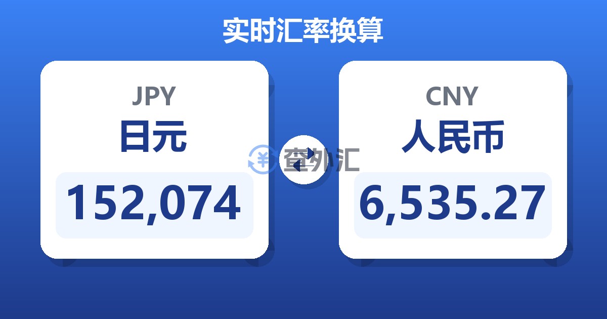 152,074日元兑人民币