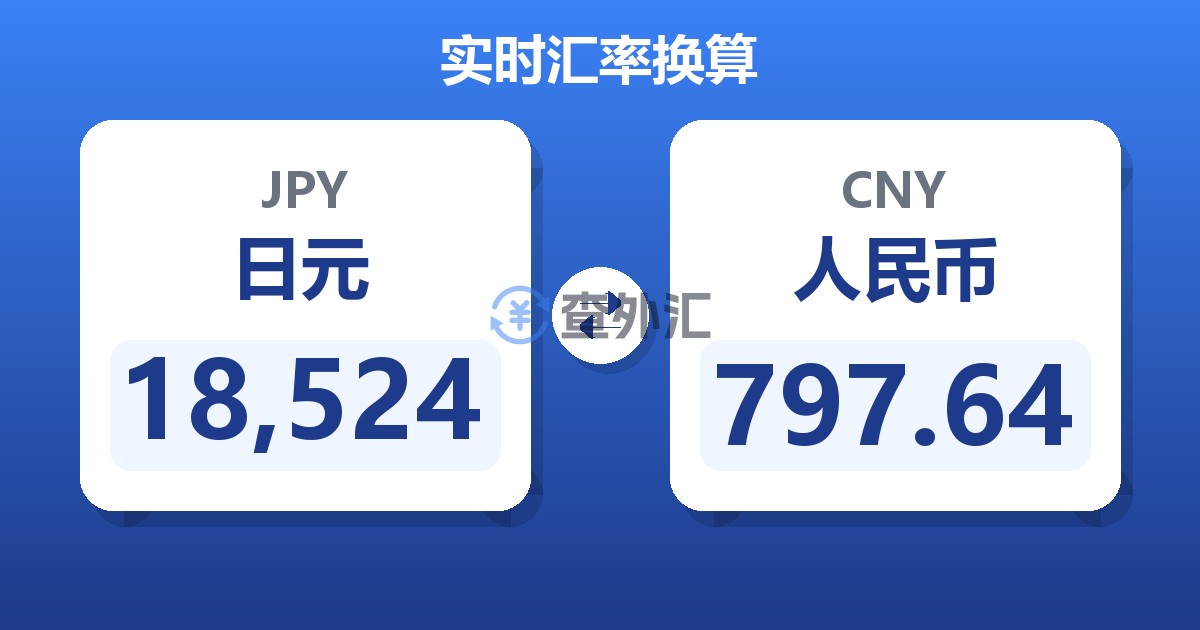 18,524日元兑人民币