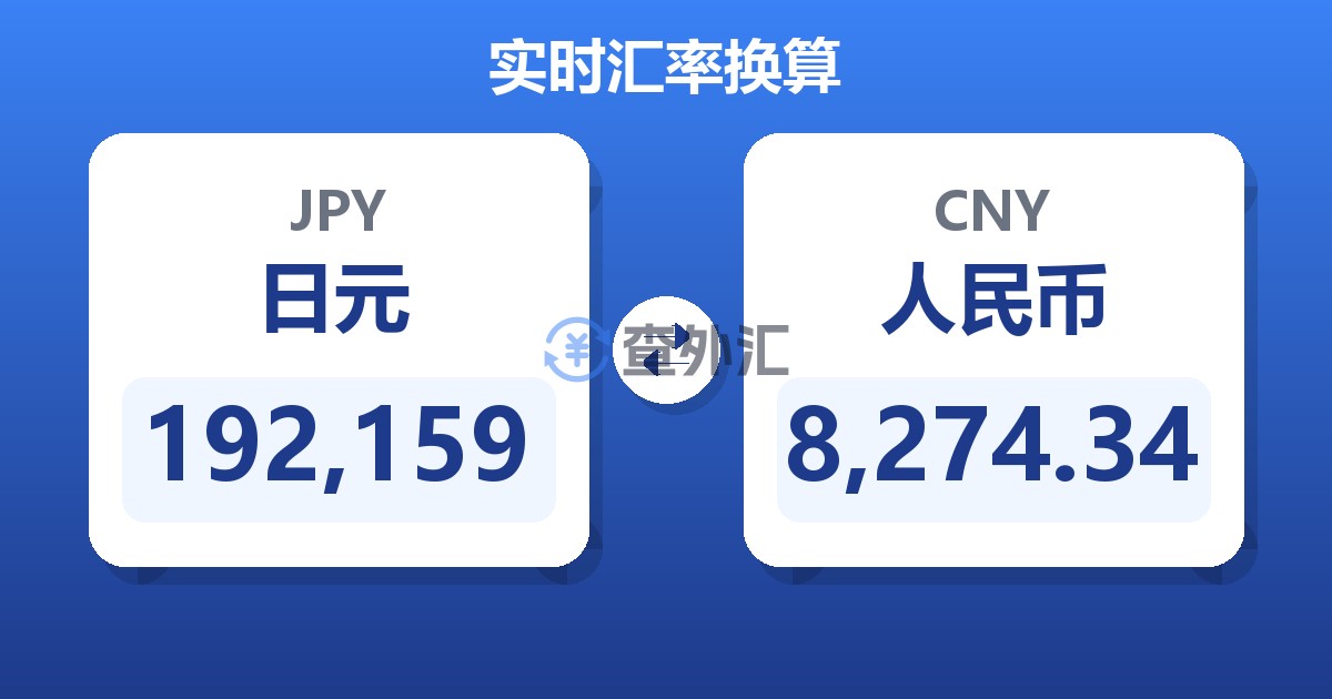 192,159日元兑人民币