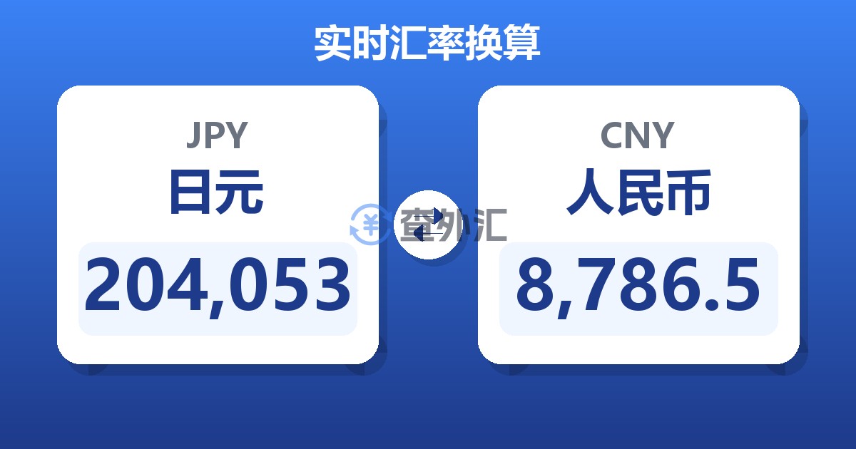 204,053日元兑人民币