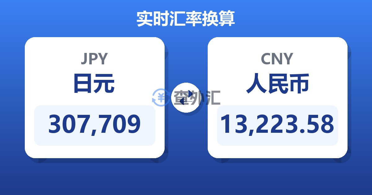 307,709日元兑人民币