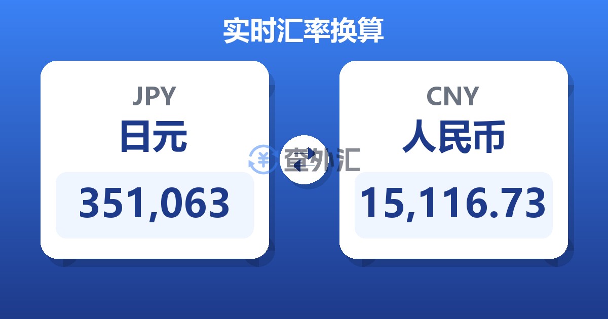 351,063日元兑人民币