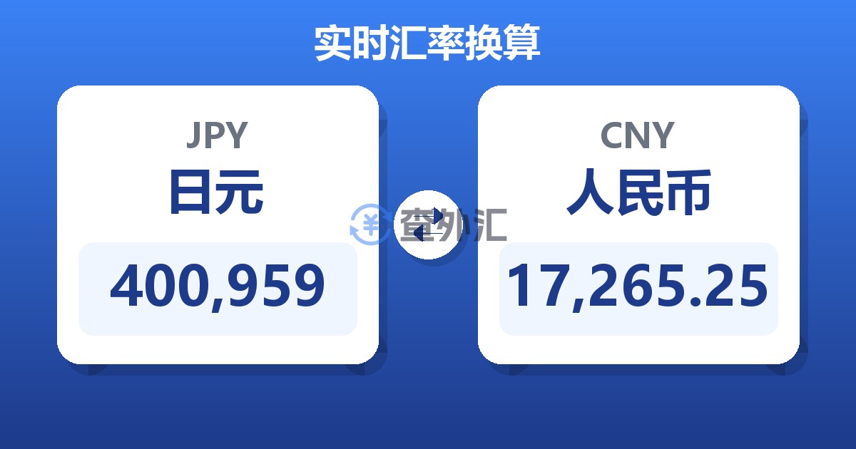 400,959日元兑人民币