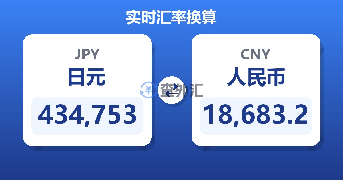 434,753日元兑人民币