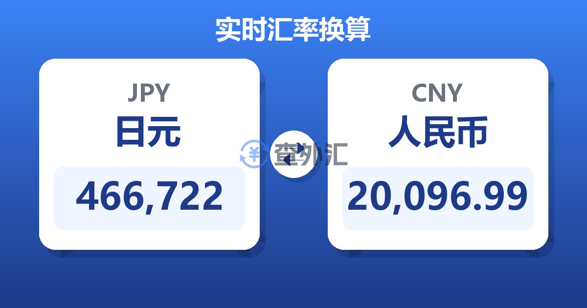 466,722日元兑人民币