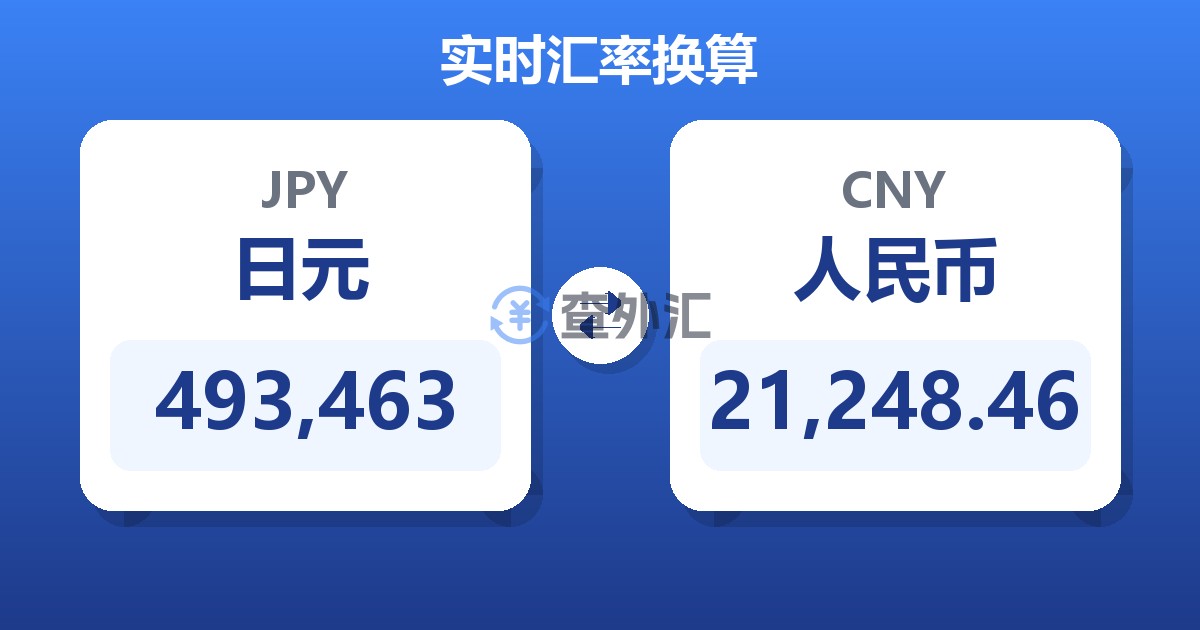 493,463日元兑人民币