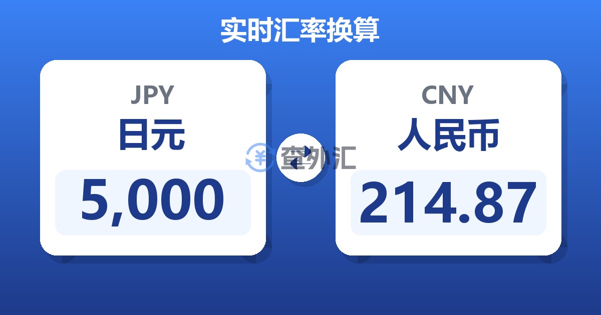 5,000日元兑人民币