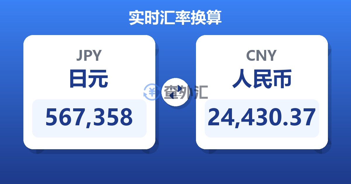 567,358日元兑人民币
