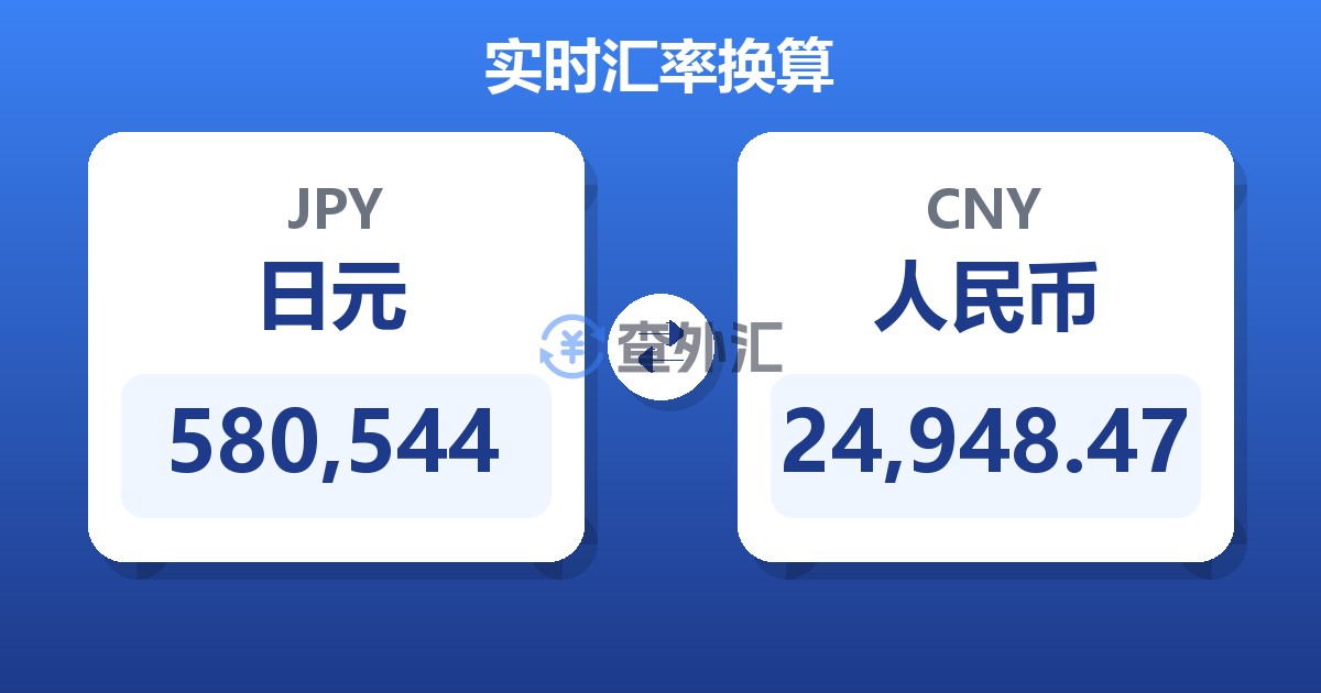 580,544日元兑人民币