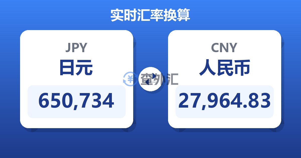 650,734日元兑人民币