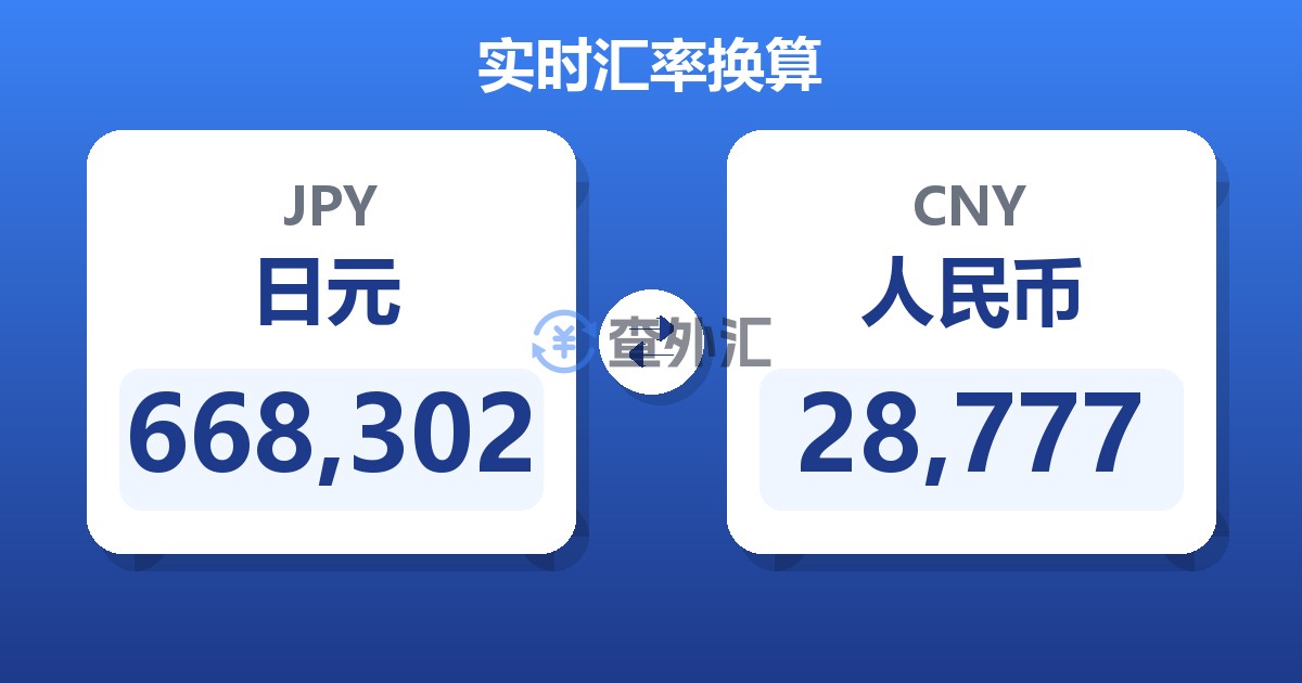 668,302日元兑人民币