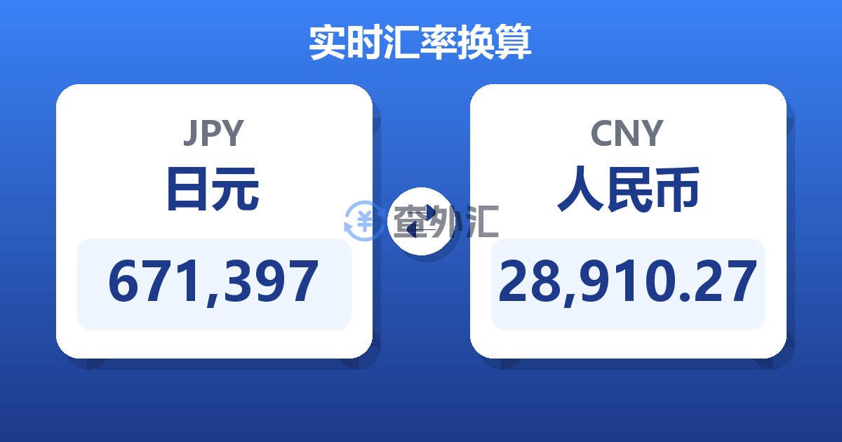 671,397日元兑人民币