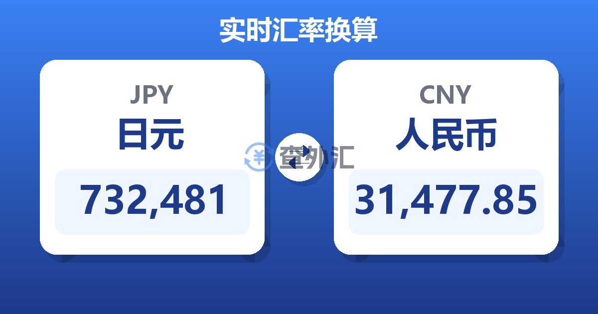732,481日元兑人民币