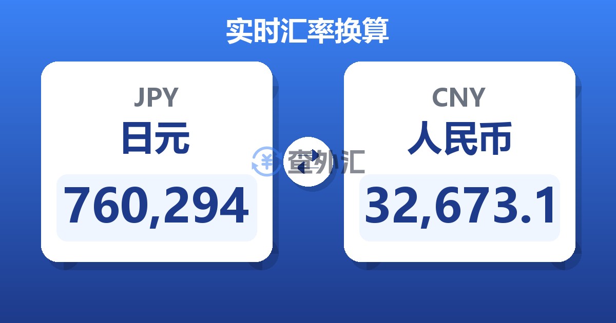 760,294日元兑人民币
