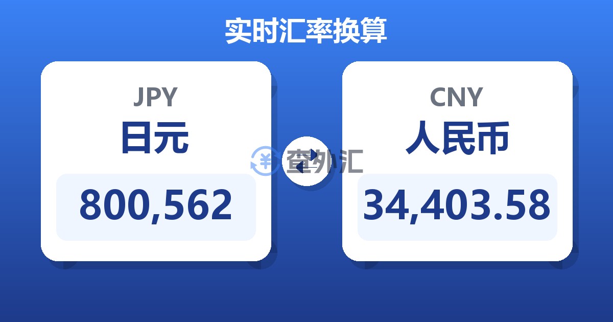800,562日元兑人民币