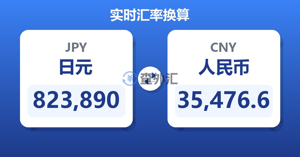 823,890日元兑人民币