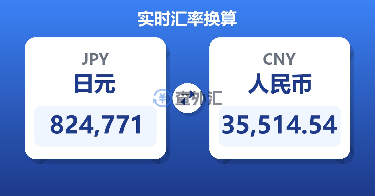 824,771日元兑人民币