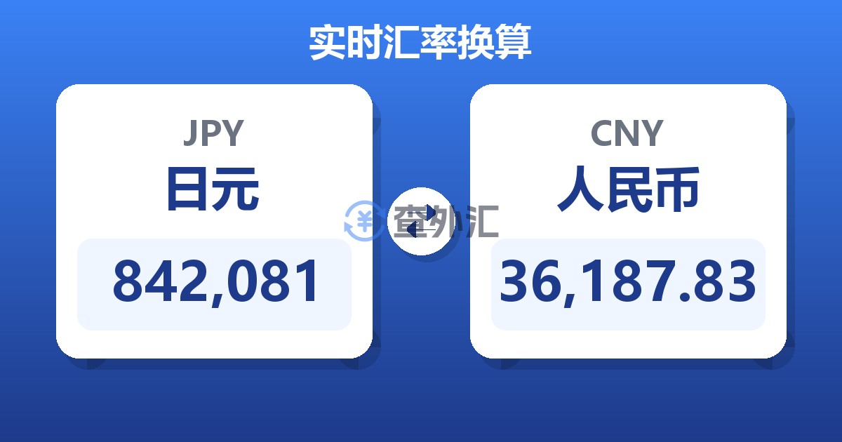 842,081日元兑人民币