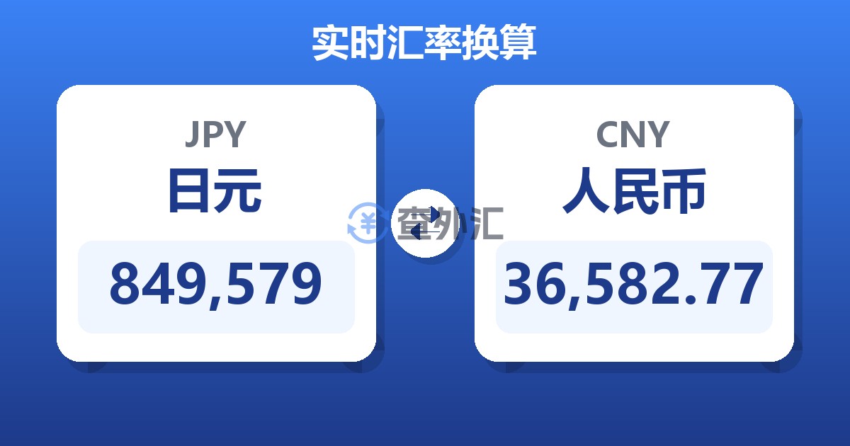 849,579日元兑人民币