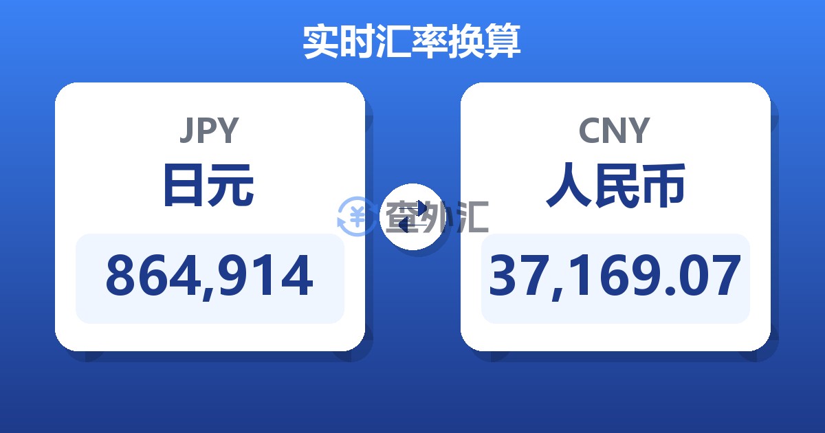 864,914日元兑人民币