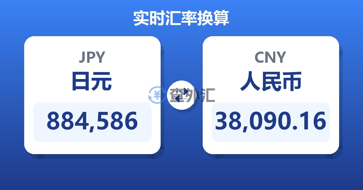 884,586日元兑人民币