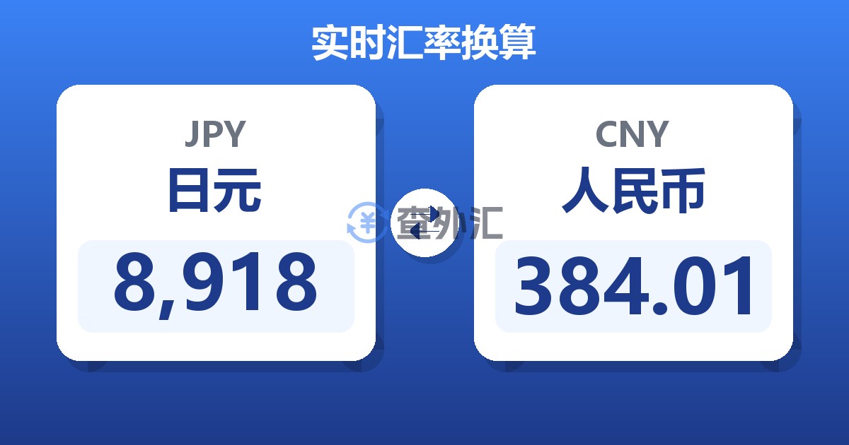 8,918日元兑人民币