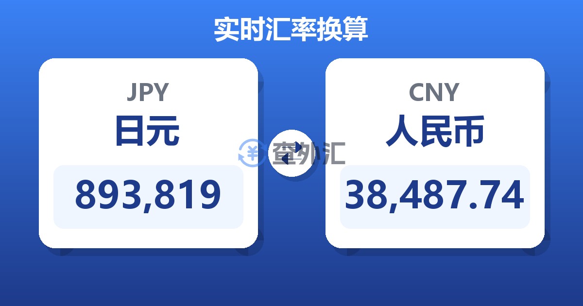 893,819日元兑人民币