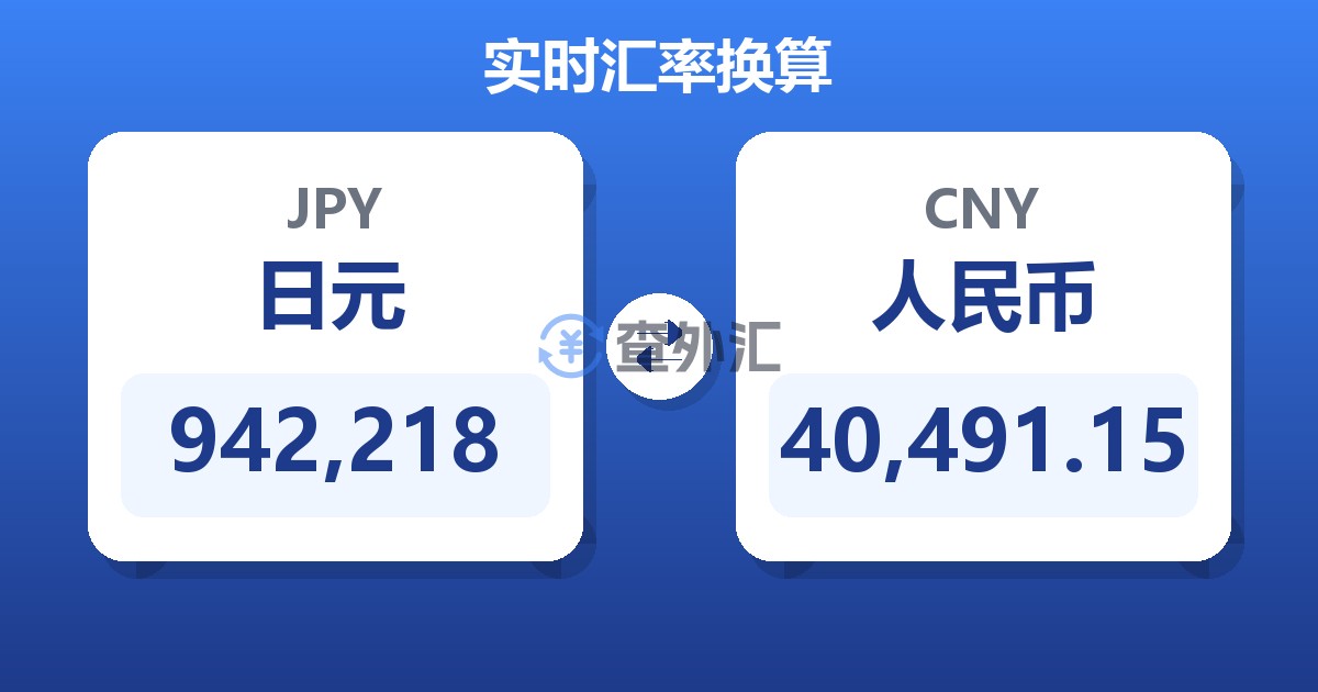 942,218日元兑人民币