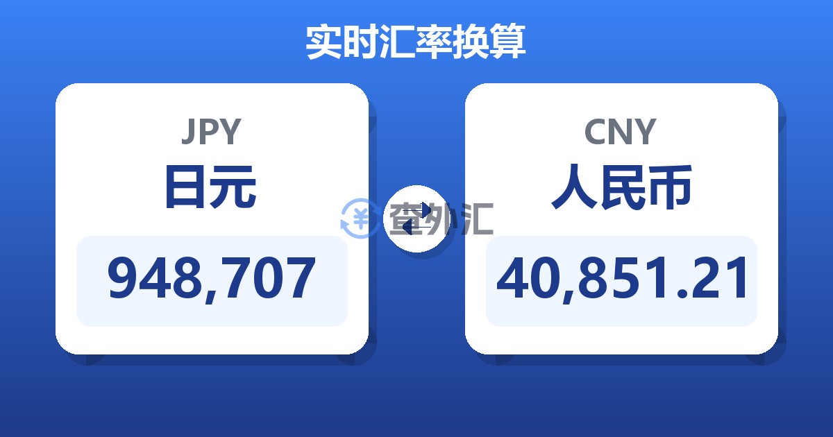 948,707日元兑人民币