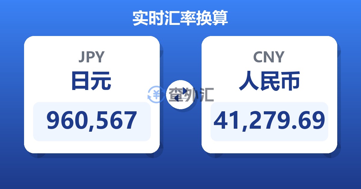960,567日元兑人民币