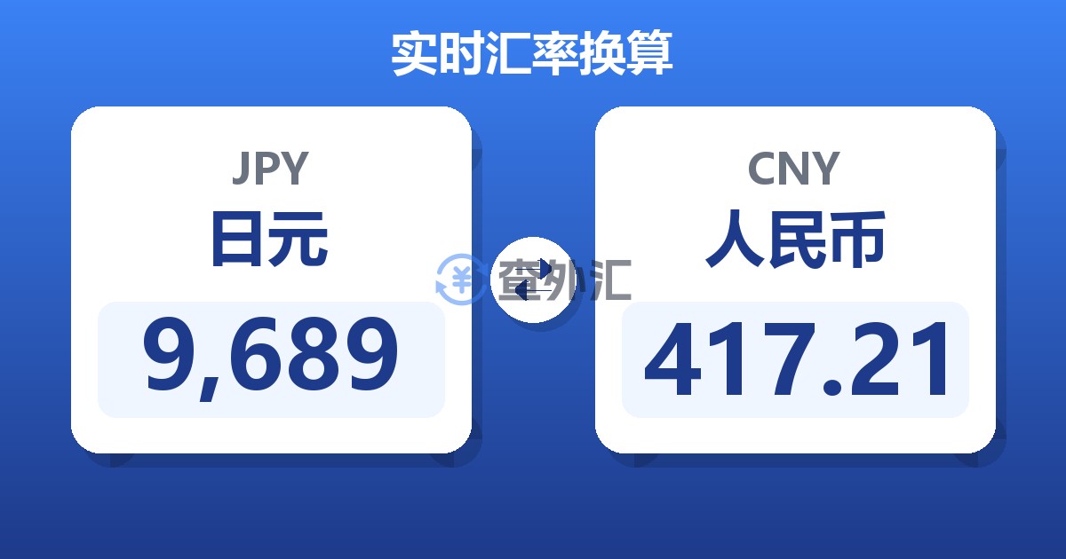 9,689日元兑人民币