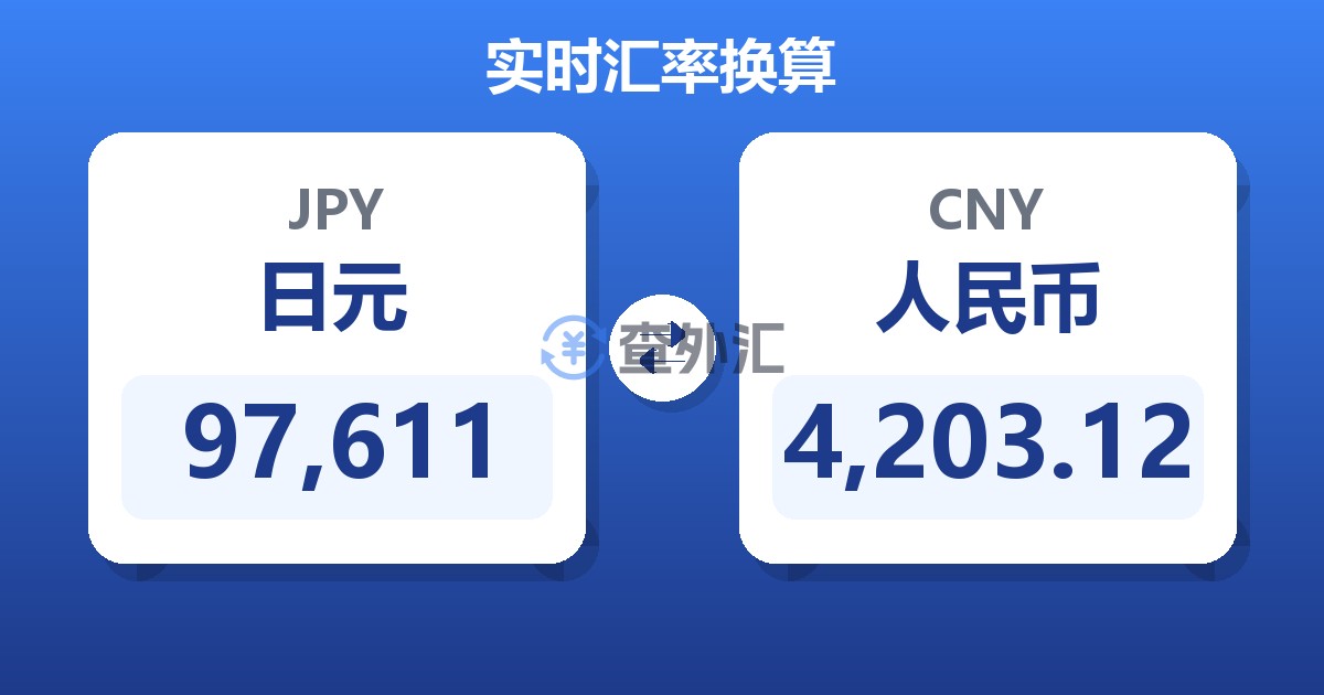 97,611日元兑人民币