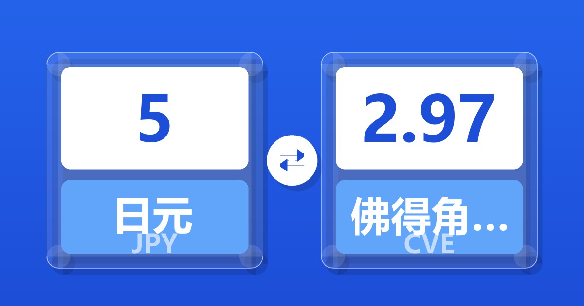 5日元兑佛得角埃斯库多