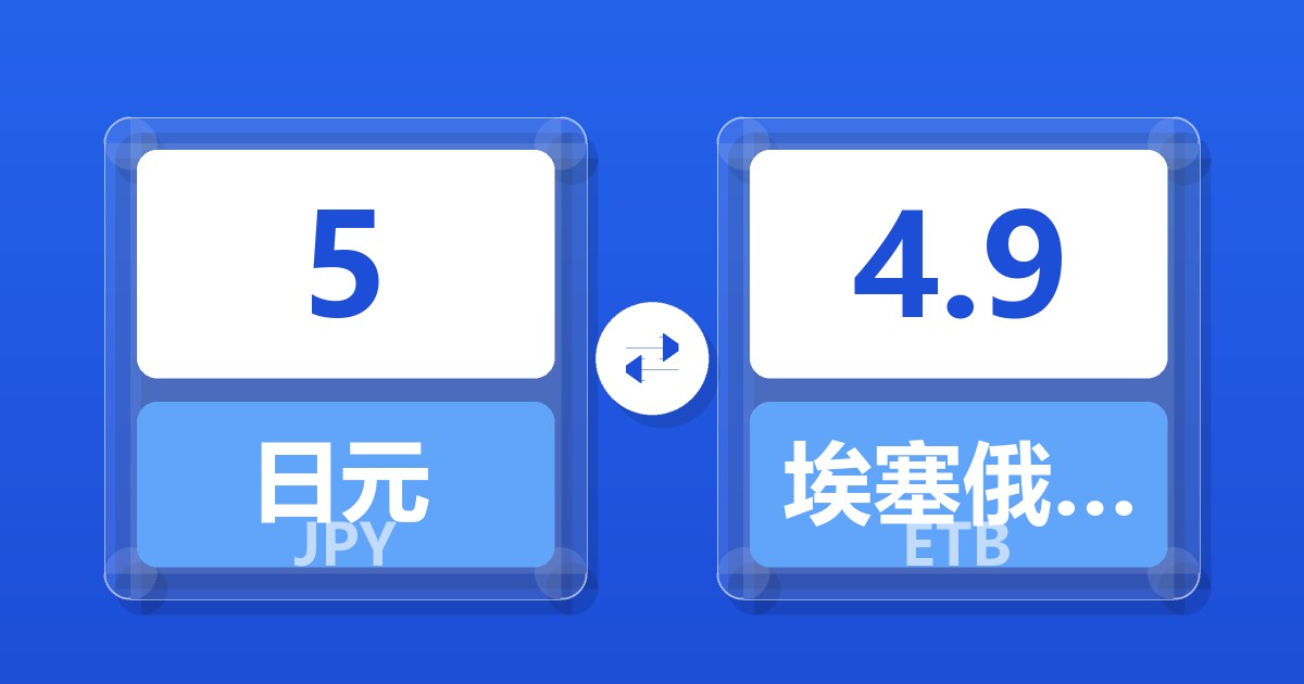 5日元兑埃塞俄比亚比尔