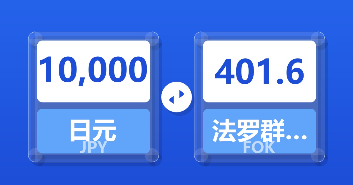 10,000日元兑法罗群岛克朗