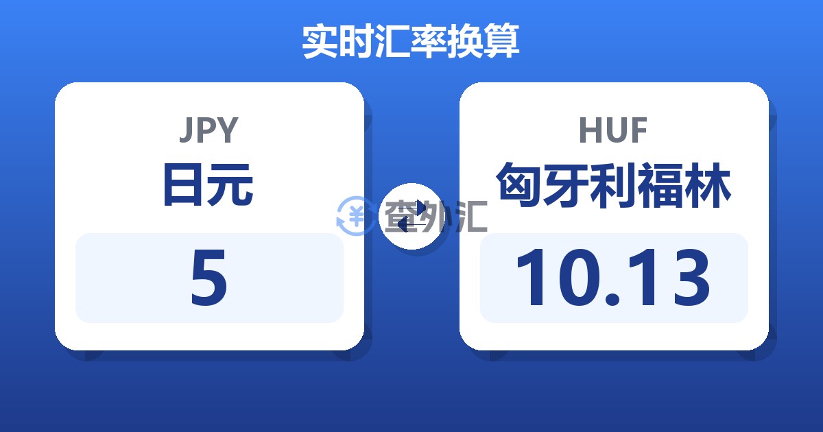 5日元兑匈牙利福林