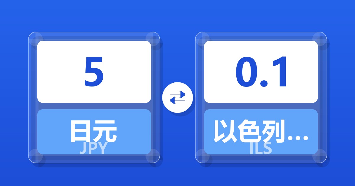 5日元兑以色列新谢克尔