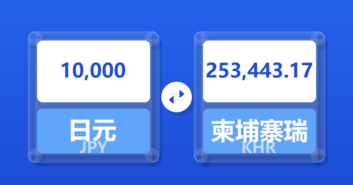10,000日元兑柬埔寨瑞尔