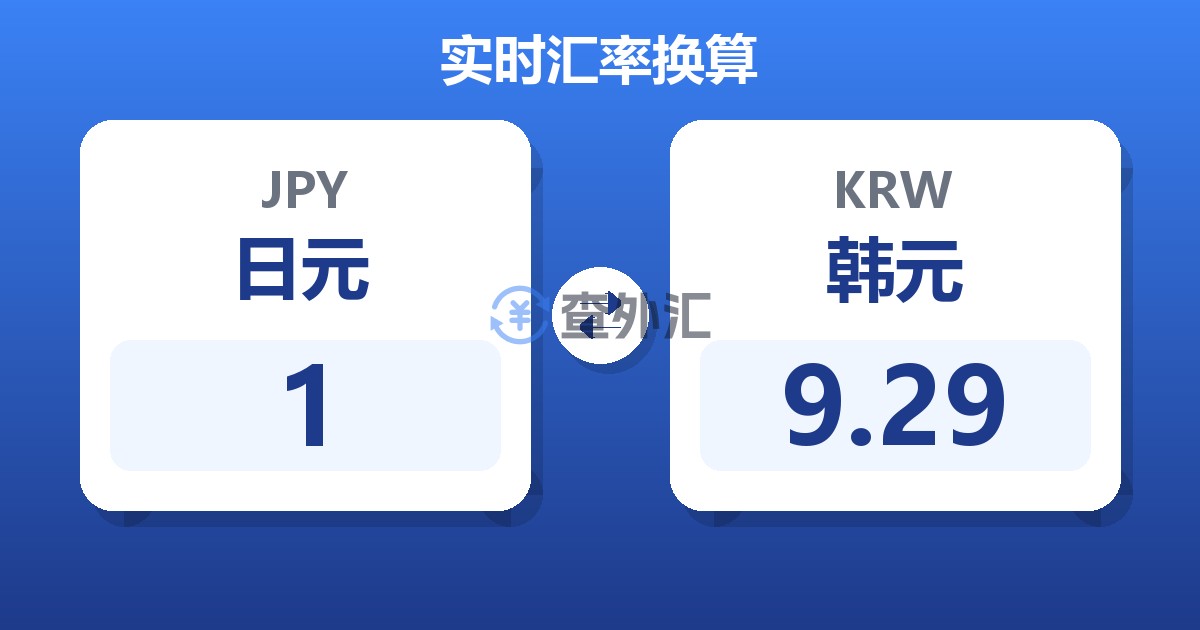1日元兑韩元