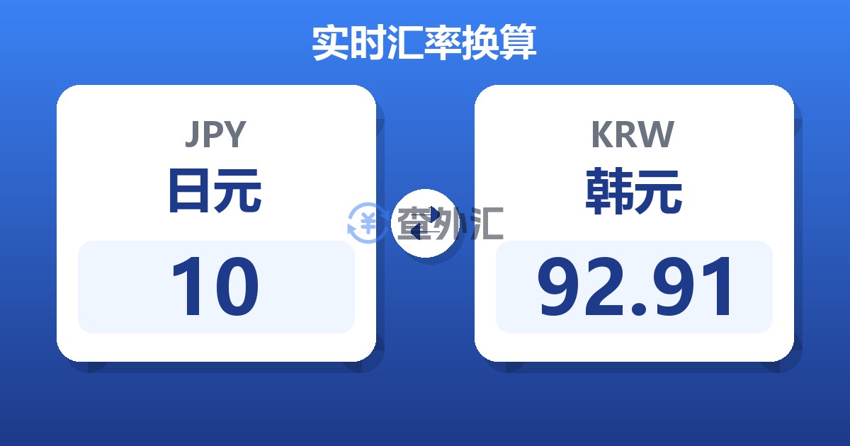 10日元兑韩元