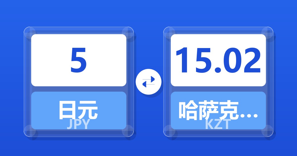 5日元兑哈萨克斯坦坚戈